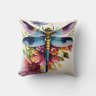 Dragonfly Floral Multicolor Art Kissen
