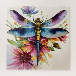 Dragonfly Floral Multicolor Art Puzzle