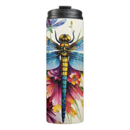 Dragonfly Floral Multicolor Art Thermosbecher