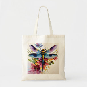 Dragonfly Floral Multicolor Art Tragetasche