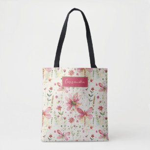 Dragonfly Floral Personalisiert Totasche
