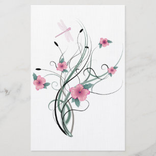 Dragonfly Floral Stationary Briefpapier