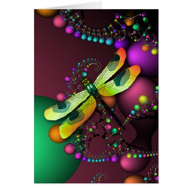 Dragonfly-Fraktal-Karte (Mardigras) (Vorne)