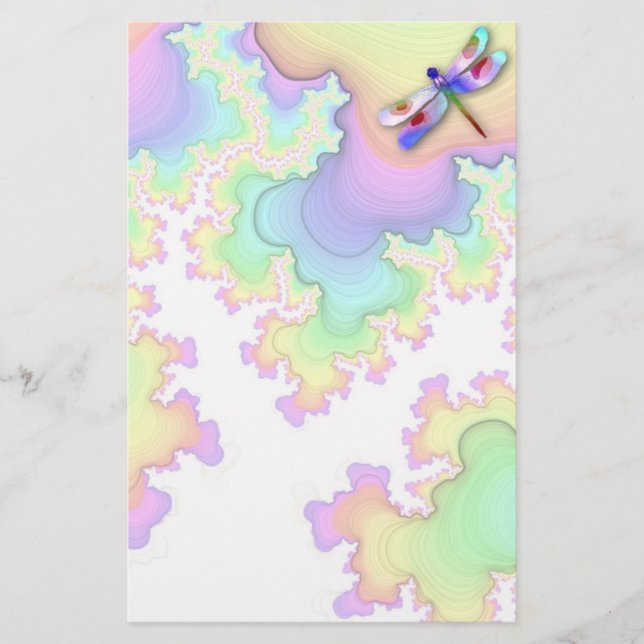 Dragonfly Fraktale Stationery Briefpapier (Vorderseite)