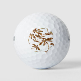 Dragonfly Frenzy Gold Golfball