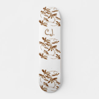 Dragonfly Frenzy Gold Skateboard Deck