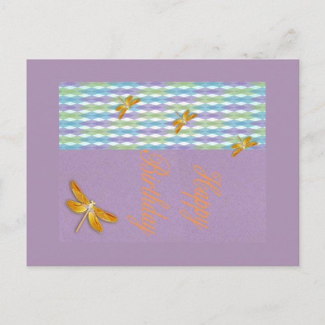 Dragonfly Geburtstagskarte Postkarte (Vorderseite)