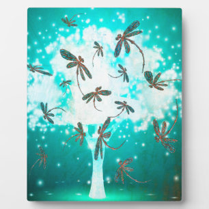 Dragonfly Glow Tree Fotoplatte