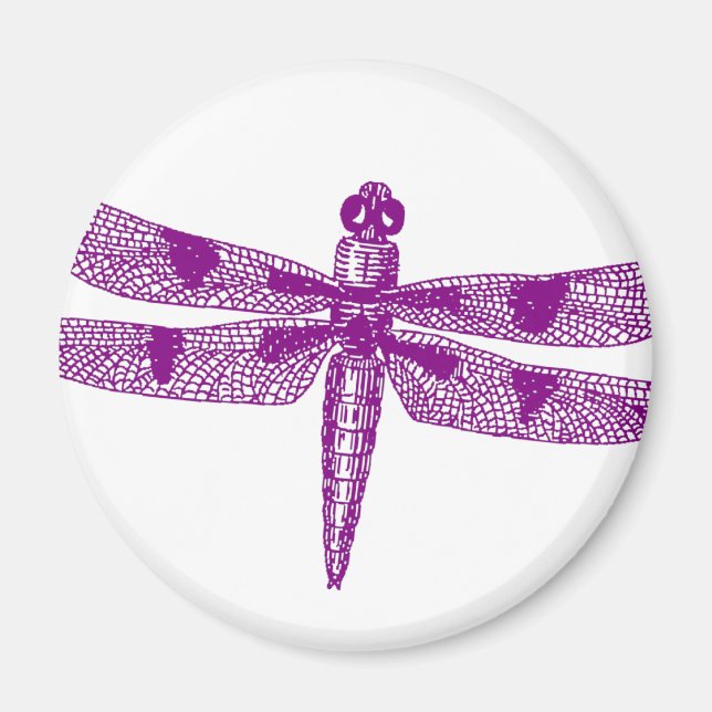 Dragonfly-Grafik-Runde Magnet (Vorne)