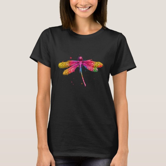 Dragonfly Graphic Lässig Colored T-Shirt (Vorderseite)