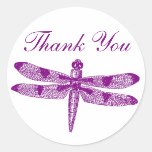 Dragonfly Graphic Vielen Dank Runder Aufkleber