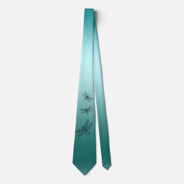 Dragonfly Green Gradient Ombre Krawatte (Vorderseite)
