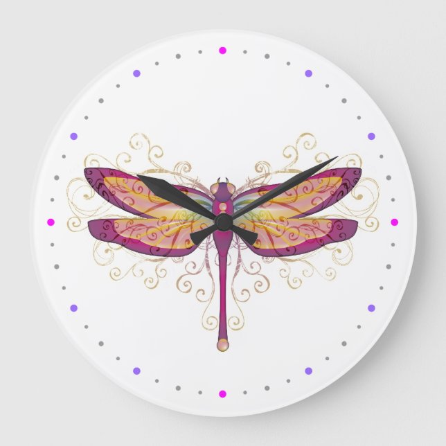 Dragonfly Große Wanduhr (Vorderseite)