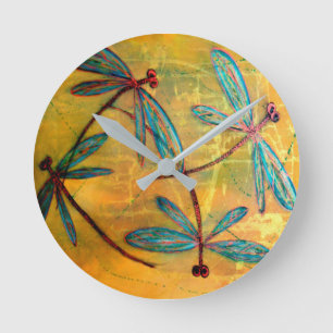 Dragonfly Haze Square Wall Clock Runde Wanduhr