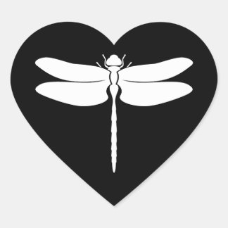 Dragonfly Herz-Aufkleber