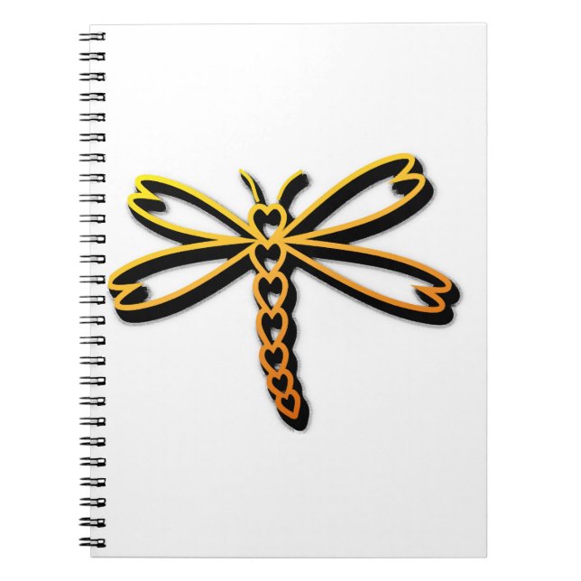 Dragonfly Herz Notizblock (Vorderseite)