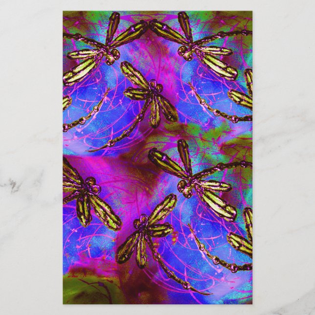 Dragonfly Hippy Flit Briefpapier (Vorderseite)