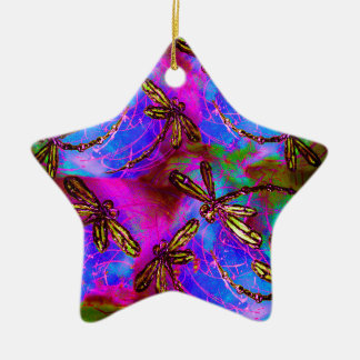 Dragonfly Hippy Flit Keramik Ornament