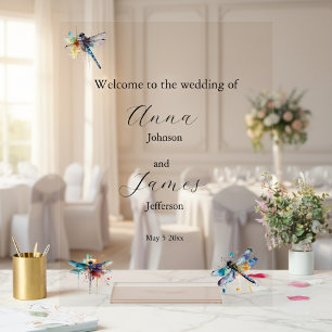 Dragonfly Hochzeit Einladung Postkarte Acrylschild