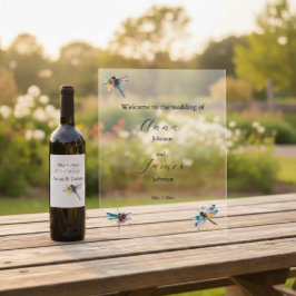 Dragonfly-Hochzeit speichern Sie den Datumsaufkleb Weinetikett