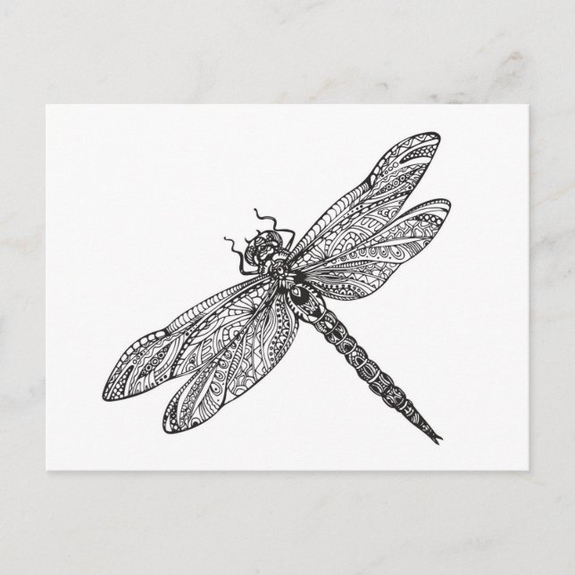 Dragonfly im Stil Postkarte (Vorderseite)