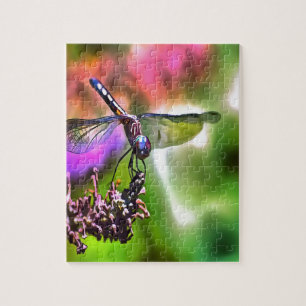 Dragonfly in grüner und blauer realistischer Maler Puzzle