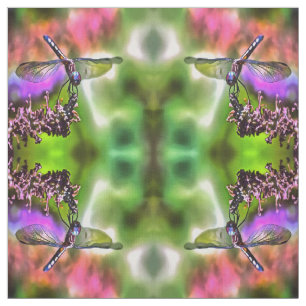 Dragonfly in grüner und blauer realistischer Maler Stoff