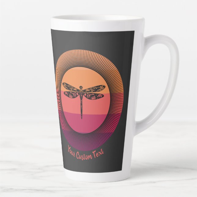 Dragonfly in Retro Sunset mit Namen Milchtasse (Rechts)