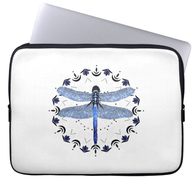 Dragonfly Kleidung Dragonfly Sweatshirt Mandala Laptopschutzhülle (Vorderseite)