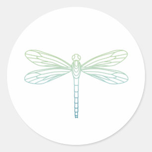 Dragonfly-Kontur Runder Aufkleber