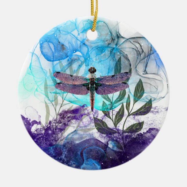 Dragonfly-Kunst Keramik Ornament (Vorne)