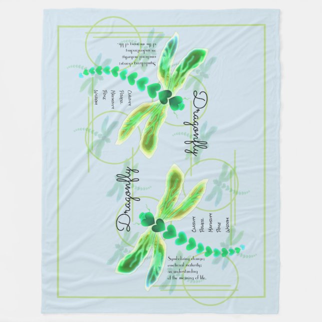 Dragonfly | Light Blue Fleecedecke (Vorderseite)