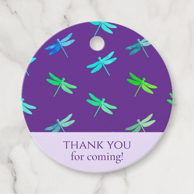 Dragonfly Lila Bright Boy Geburtstag Geschenkanhänger (Vorderseite)