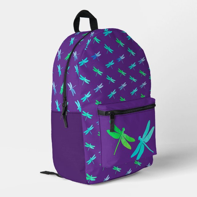 Dragonfly Lila Bright Kids Bedruckter Rucksack (Rückseitige Ecke links)