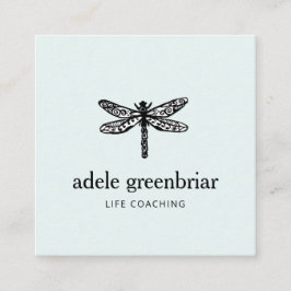 Dragonfly Logo Holistic Healer Wellness Quadratische Visitenkarte