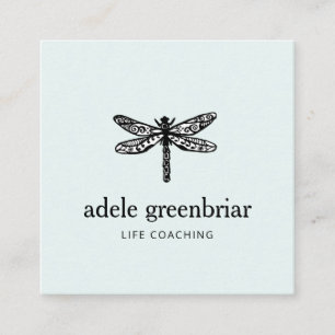 Dragonfly Logo Holistic Healer Wellness Quadratische Visitenkarte