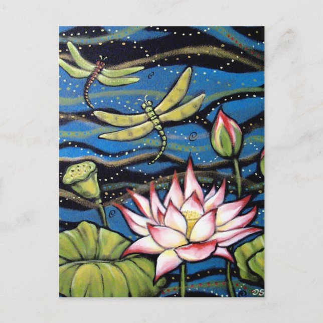 DRAGONFLY LOTUS POSTKARTE (Vorderseite)