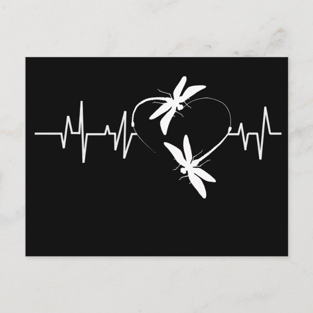Dragonfly Lover Geschenk| Funny Dragonfly Heartbea Postkarte (Vorderseite)