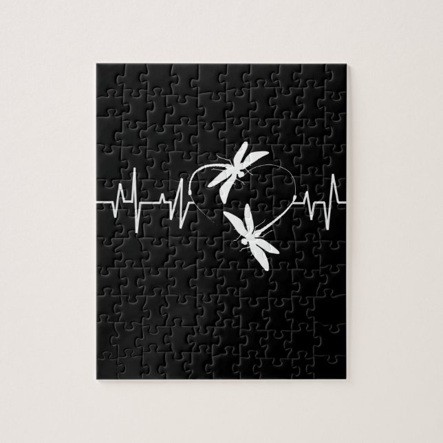 Dragonfly Lover Geschenk| Funny Dragonfly Heartbea Puzzle (Vertikal)