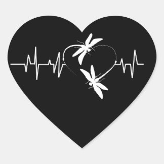 Dragonfly Lover Geschenk | Funny Dragonfly Herzsch Herz-Aufkleber