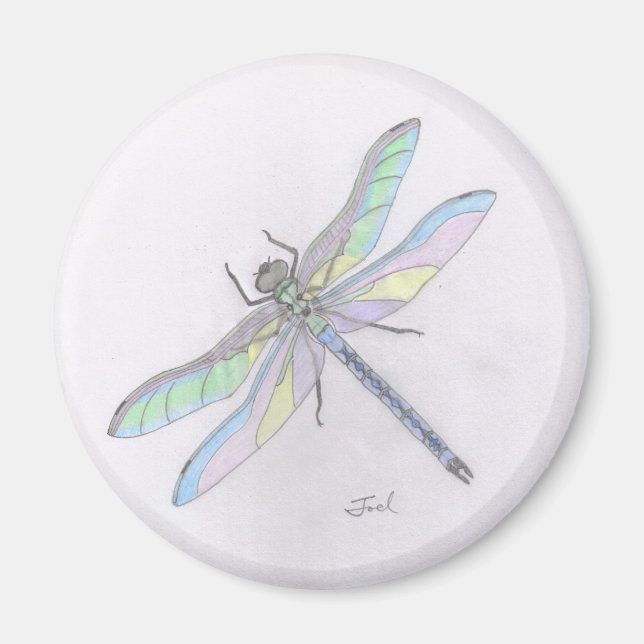 DRAGONFLY-Magnet (rund) Magnet (Vorne)