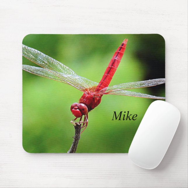 Dragonfly Maus Pad Grün und Rot Mousepad (Mit Mouse)