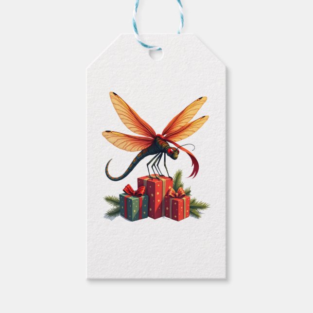 Dragonfly mit Geschenkklatsche Geschenkanhänger (Vorderseite)