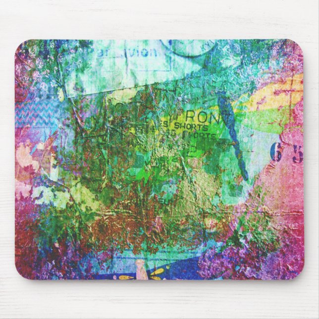 Dragonfly Mixed Media Collage Mousepad (Vorne)