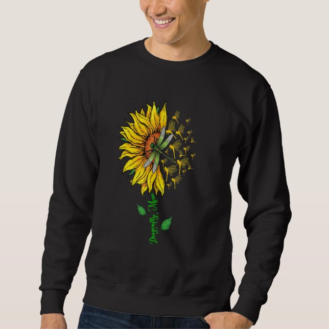 Dragonfly Mom Cute Sunflower Dragonflys Lover Moth Sweatshirt (Vorderseite)