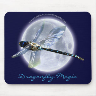 DRAGONFLY & MOON Fantasy Art Mousemat Mousepad