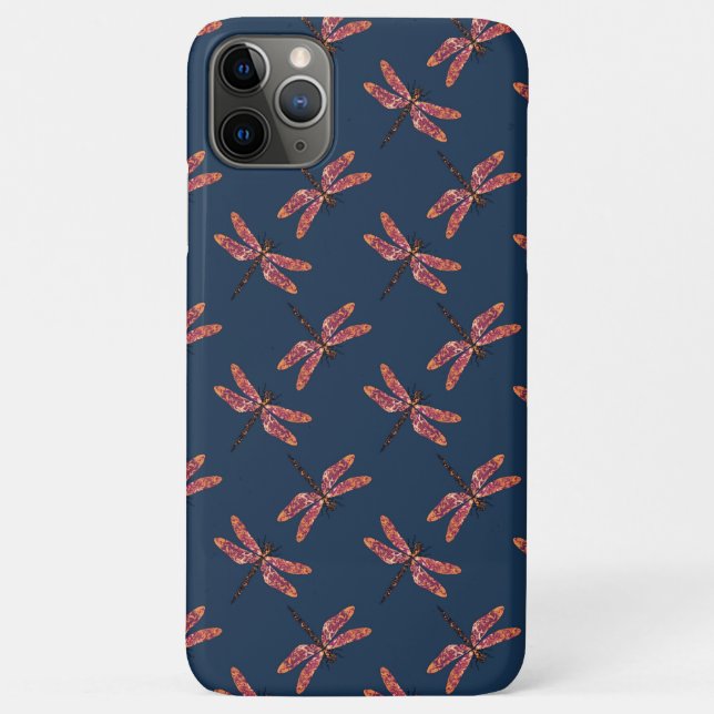 Dragonfly-Muster in Midnight Blue Case-Mate iPhone Hülle (Rückseite)