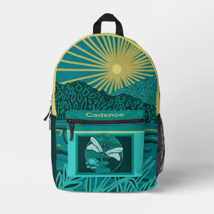 Dragonfly Nature Theme Print Cut Sew Backpack Bedruckter Rucksack