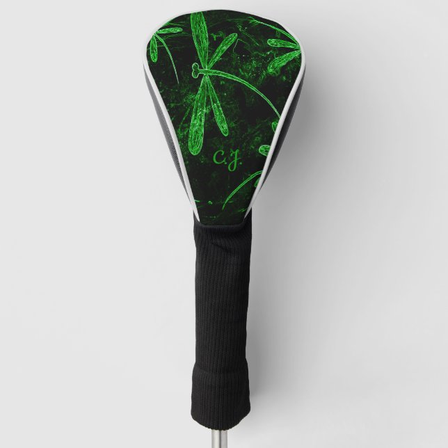 Dragonfly Neon Green Golf Headcover (Vorderseite)