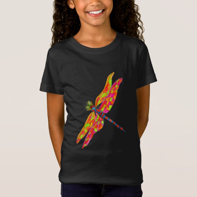 Dragonfly-Neon-Insektenbild T-Shirt (Vorderseite)